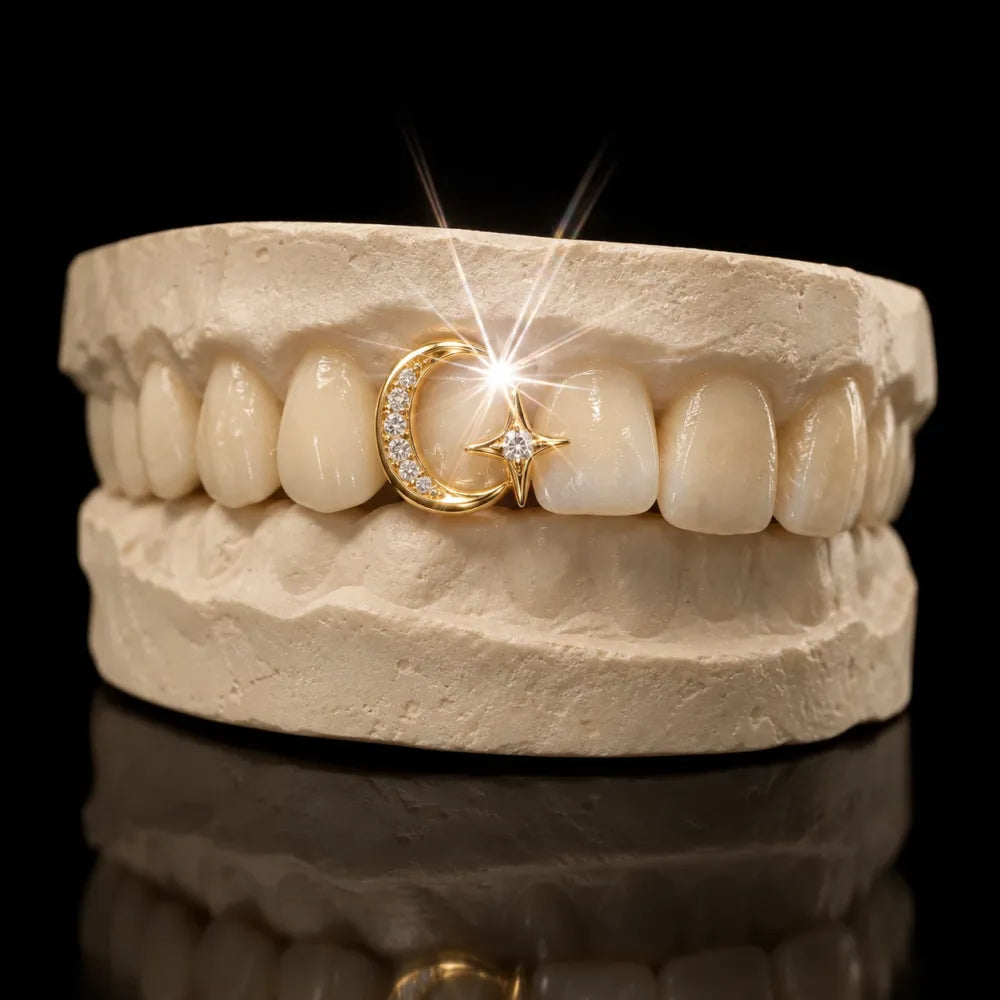 Crescent Star Diamond Grillz