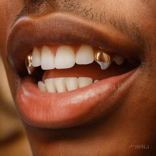 Two-Tone Curved Tip Canine Grillz