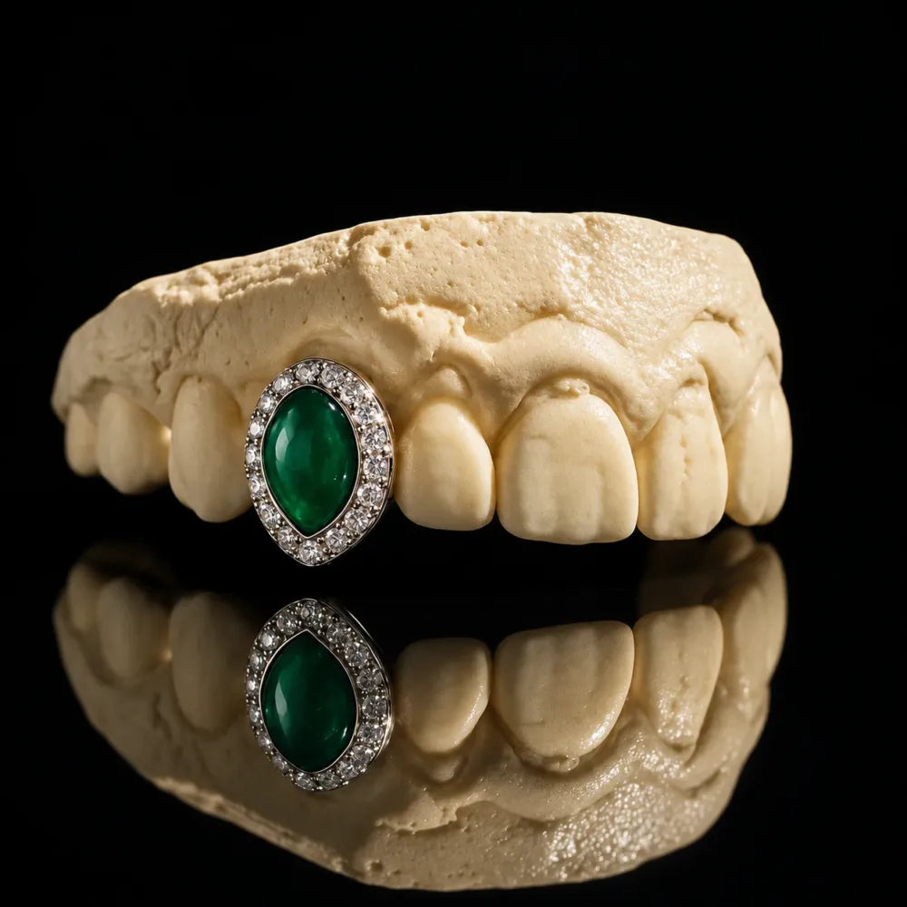 Moissanite & Jade Grillz