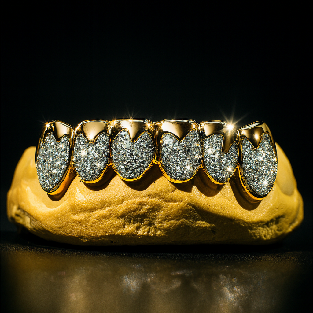 Gold Drip Diamond Grillz