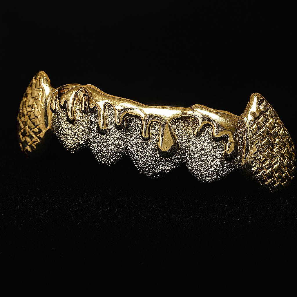 Bottom Two-Tone Gold Drip Grillz