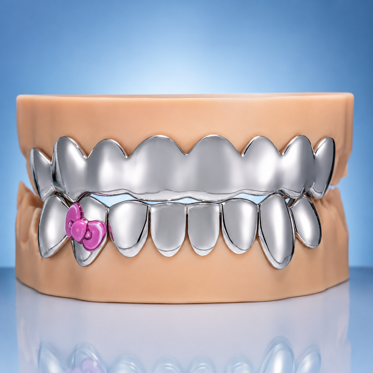 Hello Kitty Bow Silver Grillz